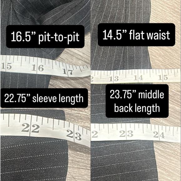 J.Crew 1035 Super 120’s Wool Pinstripe Blazer Charcoal Gray Old Money Preppy 00 - Picture 12 of 12